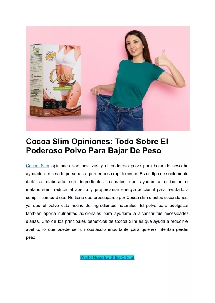 cocoa slim opiniones todo sobre el poderoso polvo