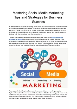 Mastering Social Media Marketing_ Tips and Strategies for Business Success