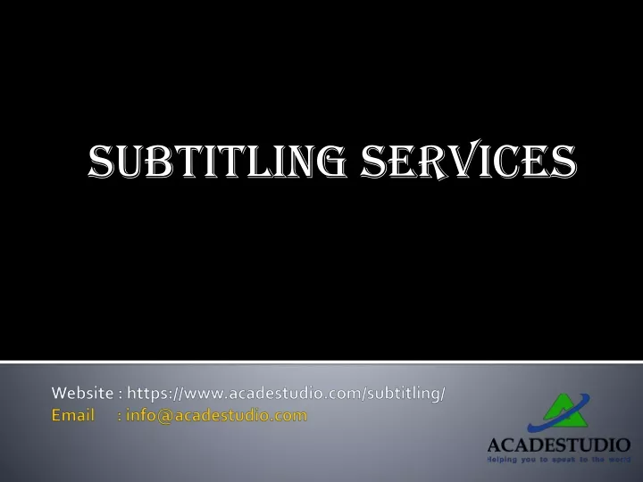 subtitling services