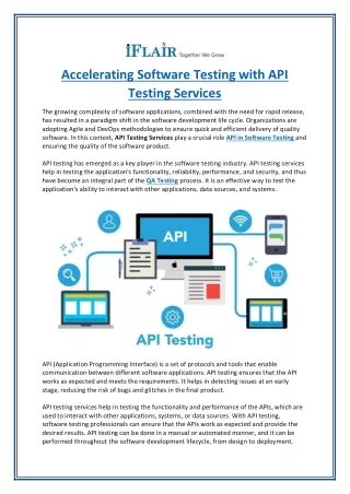 accelerating software testing with api testing