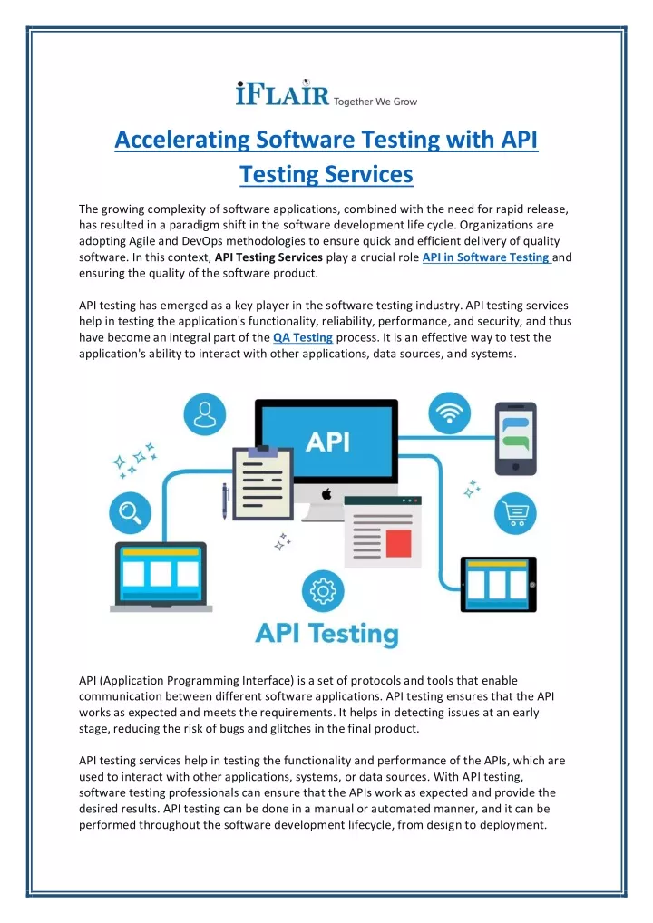 accelerating software testing with api testing