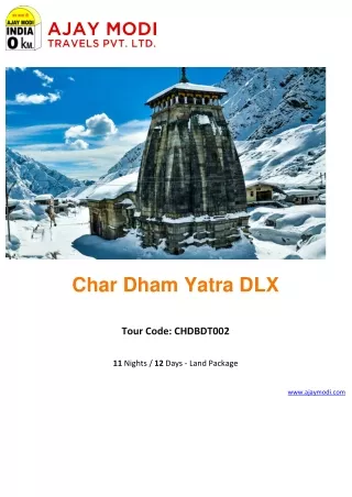char dham yatra dlx