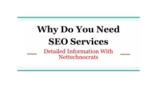 Why Do You Need  SEO Services