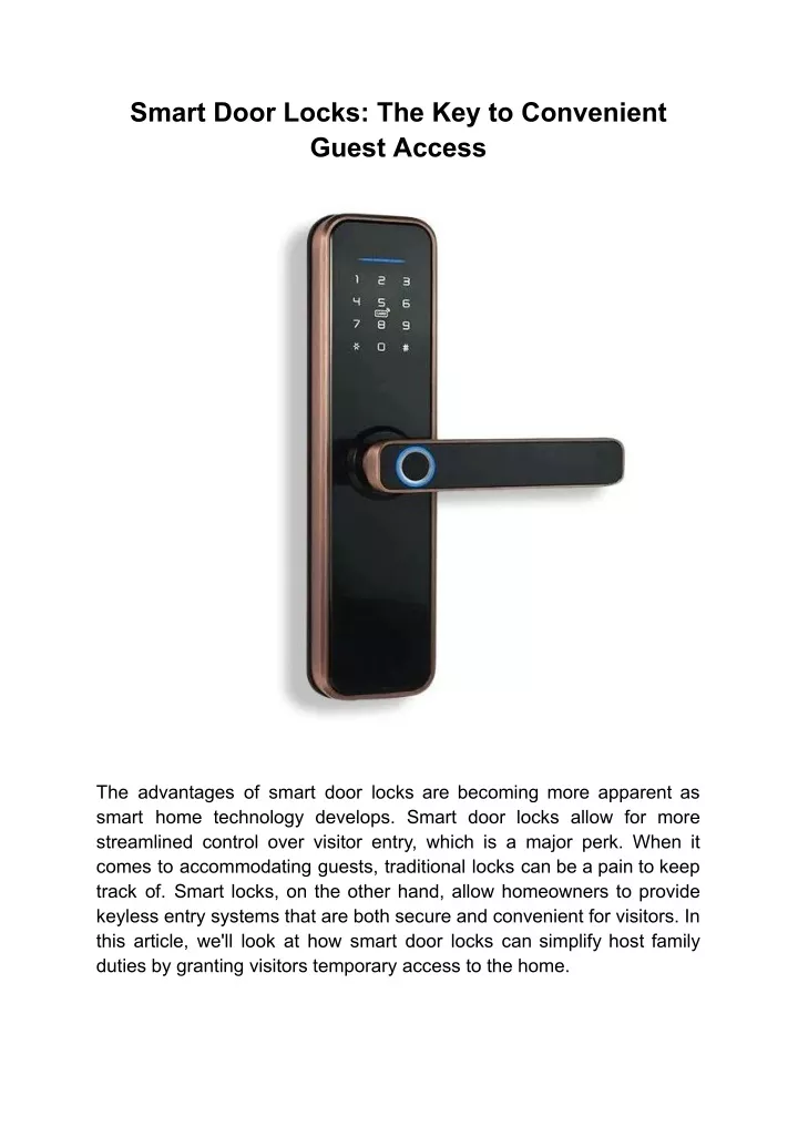 smart door locks the key to convenient guest