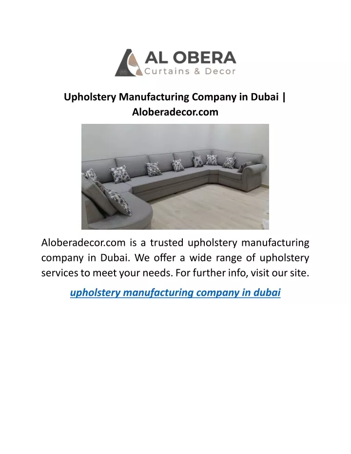 upholstery manufacturing company in dubai