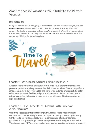 American Airline Vacations Your Ticket to the Perfect Vacation.pdf