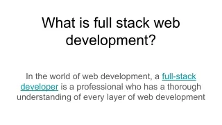 what is full stack web development