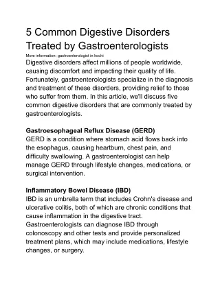 5 common digestive disorders treated