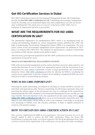 get iso certification services in dubai
