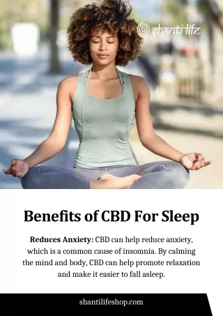 Benefits of CBD For Sleep | Shanti Life Shop