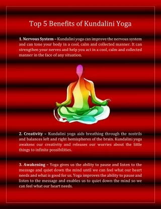 Top 5 Benefits of Kundalini Yoga - Planetary Kundalini Yoga