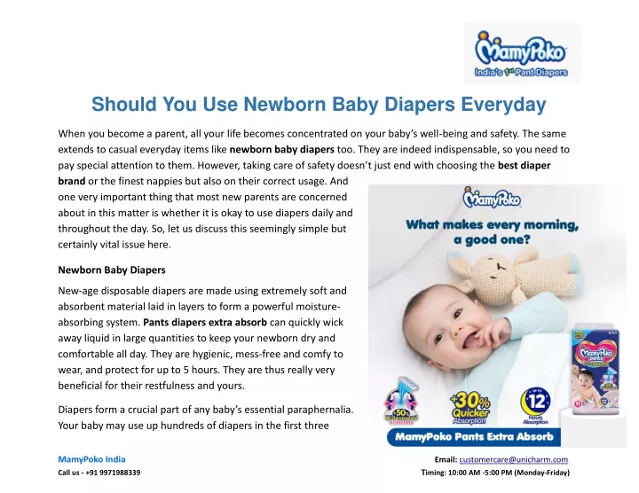 should you use newborn baby diapers everyday