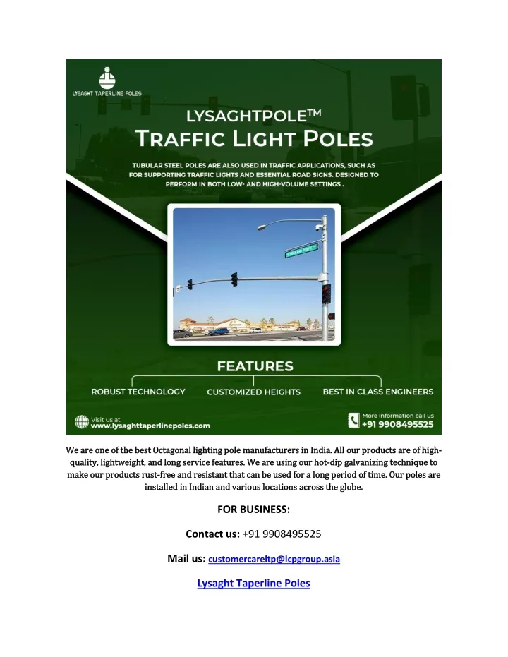 we are one of the best octagonal lighting pole