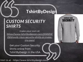 Buy Security Shirts at best prices from TshirtByDesign online in USA