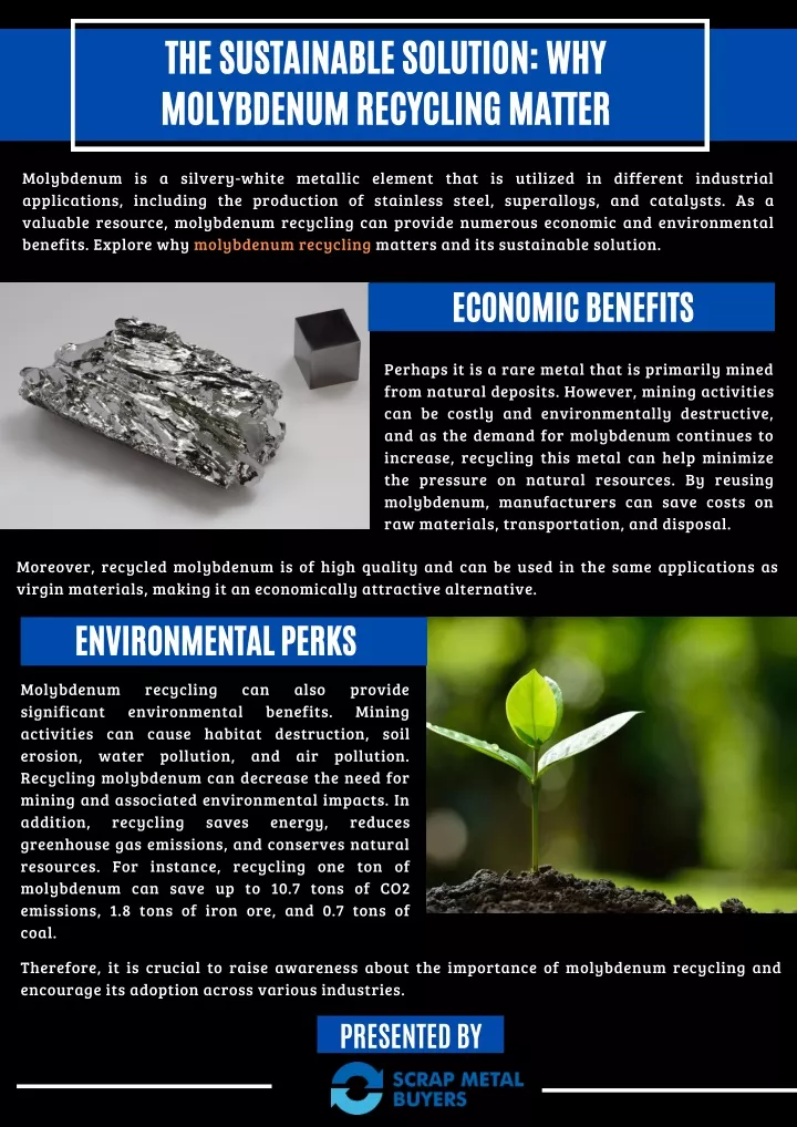 the sustainable solution why molybdenum recycling