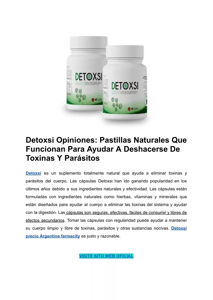 detoxsi opiniones pastillas naturales